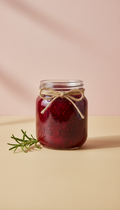Twine-Tied Pantry Jar of Homemade Berry Preserves