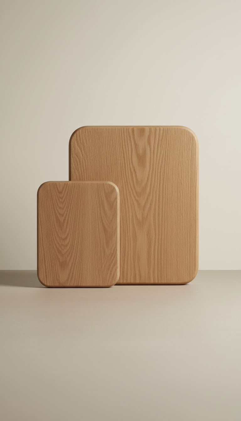 Solid Oak Bread Board Rounded Corners