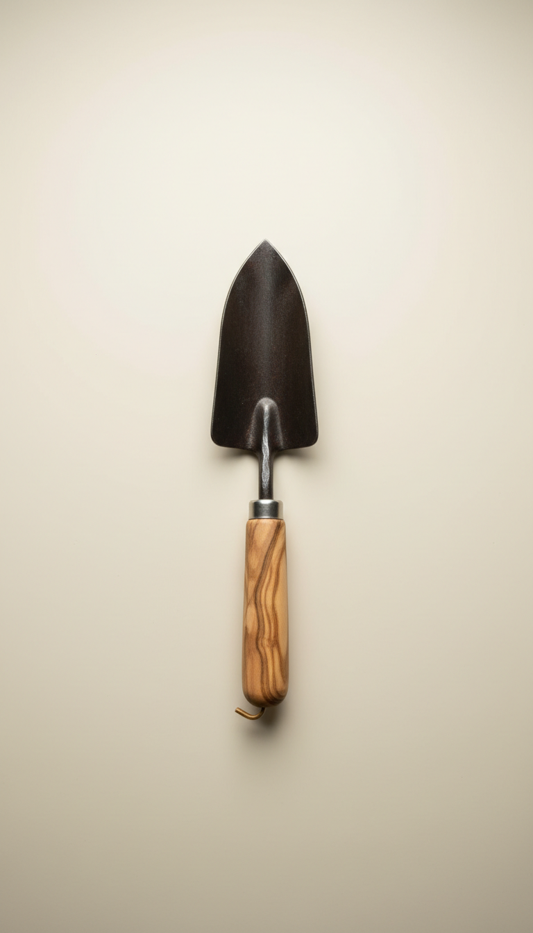 Wrought Iron Trowel Olive Wood Handle